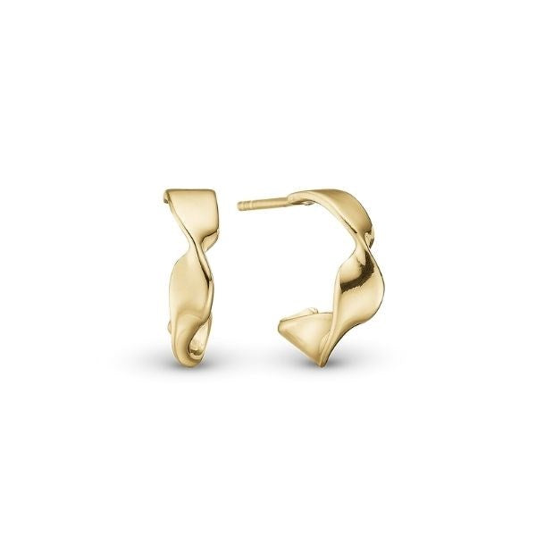 CURVED LEAF ørehængere i 18 karat forgyldt sølv fra Christina Jewelry & Watches